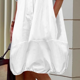 Oversized Collared Shirt Midi Dress with Button Front