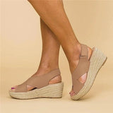 Women's Espadrille Wedge Sandals - Crisscross Platform Heels