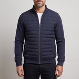 Men's Jacket with Quilted Padded Front and Full Zipper for Winter