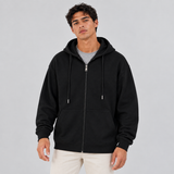 Oversized Zip-Up Hoodie with Drawstring Hood