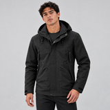 Zip-Front Jacket with Drawstring Hood and Multiple Pockets