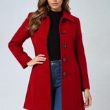 Single-Breasted Tailored Longline Trench Coat with Collar