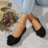 Bow Detail Ballet Flats with Round Toe