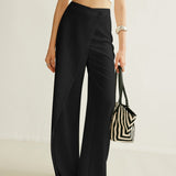 High-Waisted Wrap Front Wide-Leg Trousers