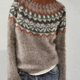 Multicolor Knit Sweater with Crew Neck