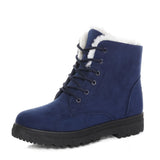 Faux Fur Lined Ankle Boots with Round Toe and Lug Sole