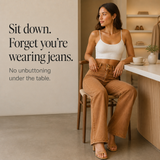 Wide-Leg Pants with Double Button and High Waist