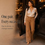 Wide-Leg Pants with Double Button and High Waist