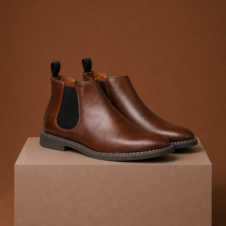 Men's Slip-On Ankle Boots with Pull Tab