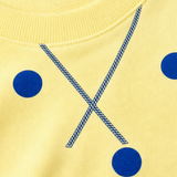 Oversized Sweatshirt with Polka Dot Print and Side Slits