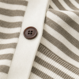 Striped Cardigan with Collar and Button-Front