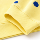 Oversized Sweatshirt with Polka Dot Print and Side Slits