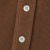 Corduroy Shirt Midi Dress with Button Front and Flap Pockets