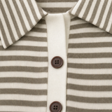 Striped Cardigan with Collar and Button-Front