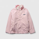 Women's Fluffy Jacket with All Over Heart Pattern and Plush Teddy Fleece Look with Stand Collar for Winter