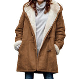 Hooded Sherpa-Lined Duffle Coat with Toggle Front