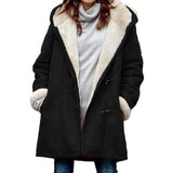 Hooded Sherpa-Lined Duffle Coat with Toggle Front