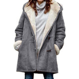 Hooded Sherpa-Lined Duffle Coat with Toggle Front