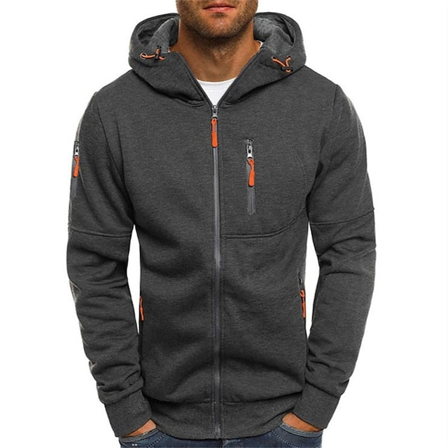Full-Zip Hoodie with Zippered Pockets