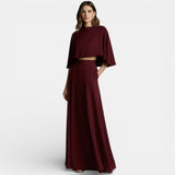 Cape Sleeve Top with Maxi Skirt Two-Piece Set