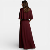 Cape Sleeve Top with Maxi Skirt Two-Piece Set