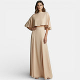 Cape Sleeve Top with Maxi Skirt Two-Piece Set
