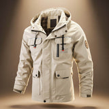 Hooded Parka Jacket with Zip Front and Flap Pockets