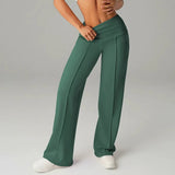 Women's Wide Leg Pants with High Waist and Front Seam Detail for Everyday Wear