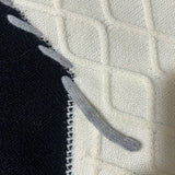 Patchwork Cable Knit Sweater with Round Neck