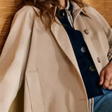 Women's Short Jacket with Button Front and Checkered Cuff Lining