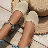 Knit Slip-On Flats with Round Toe