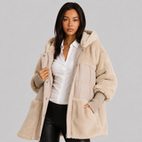 Oversized Hooded Puffer Coat with Faux Fur Trim