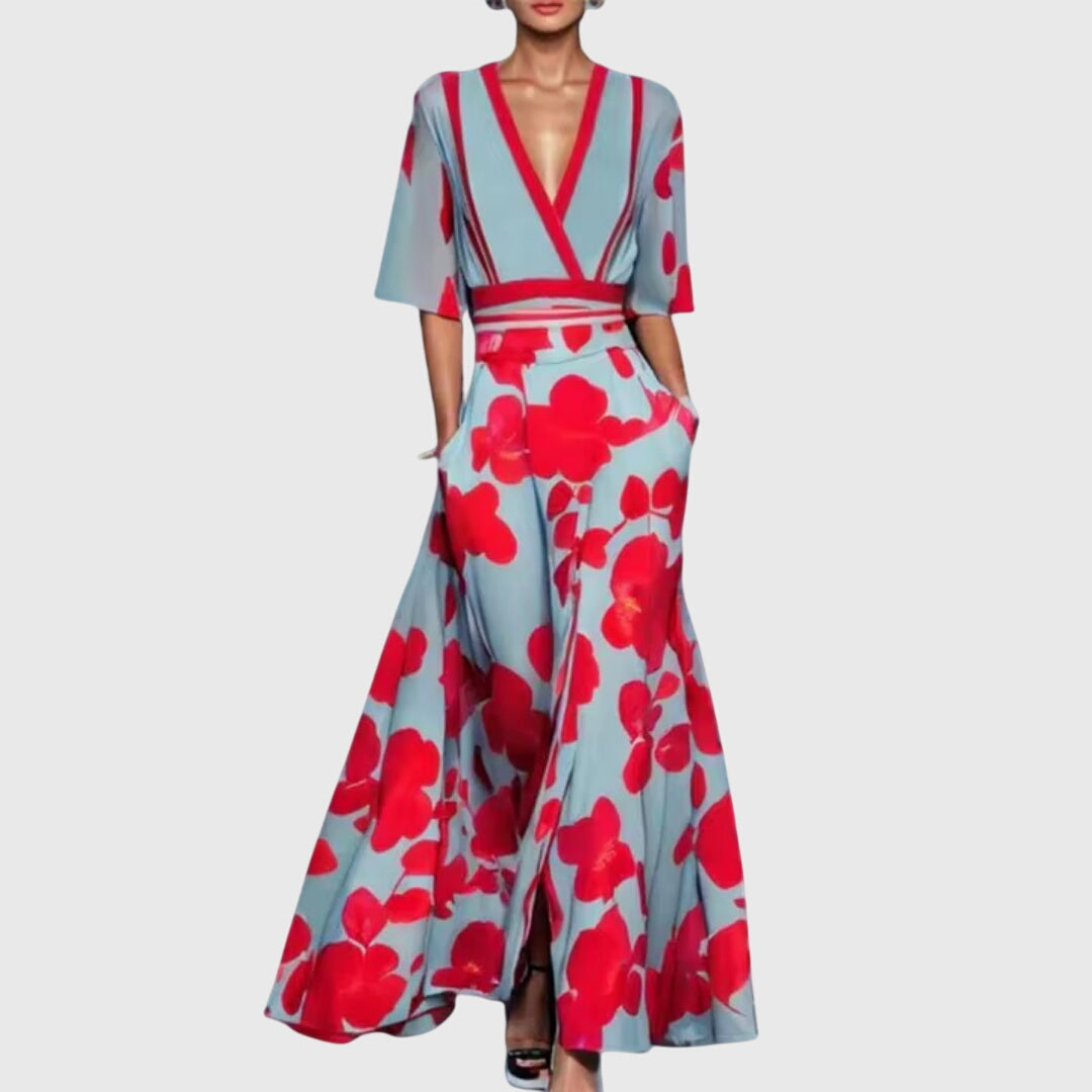 Sophie | Floral V-Neck Elegant Maxi Dress Women Spring