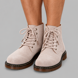 Ankle Boots with Flat Sole and Round Toe