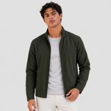 Tailored Zip-Front Jacket with Stand Collar