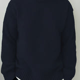 Oversized Knit Sweater with Ribbed Hem and Long Sleeves