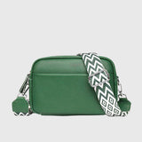 Leather Crossbody Bag with Woven Strap
