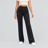 High-Waisted Flared Pants with Front Seam