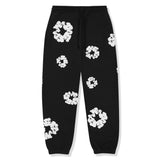 Women's Floral Print Tracksuit with Pullover Hoodie and Drawstring Jogger Pants