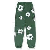 Women's Floral Print Tracksuit with Pullover Hoodie and Drawstring Jogger Pants