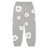 Women's Floral Print Tracksuit with Pullover Hoodie and Drawstring Jogger Pants