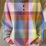 Color Block Waffle Knit Sweater with Crew Neck