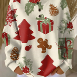Color Block Waffle Knit Sweater with Crew Neck