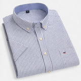 Checkered Short Sleeve Button-Down Shirt with Chest Pocket