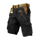 Men's Multi-Pocket Washed Cargo Shorts