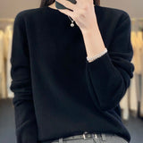 Crew Neck Knit Sweater with Ribbed Trim