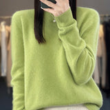 Crew Neck Knit Sweater with Ribbed Trim