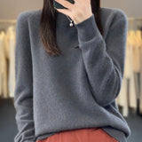 Crew Neck Knit Sweater with Ribbed Trim
