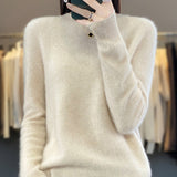 Crew Neck Knit Sweater with Ribbed Trim