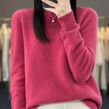 Crew Neck Knit Sweater with Ribbed Trim